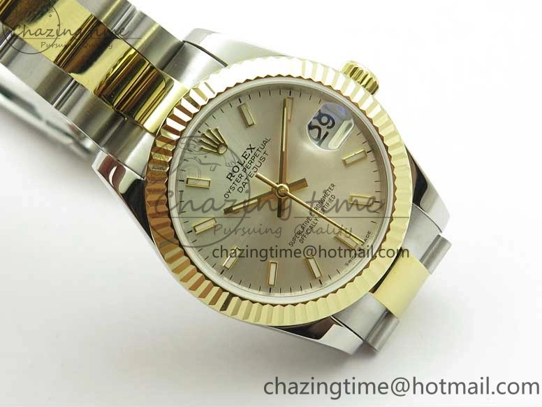 MiroTime 0506 Datejust 31mm 278273 SS YG BP Maker Best Edition Silver Sticks Markers Dial on SS YG Oyster Bracelet QuickDry 2712